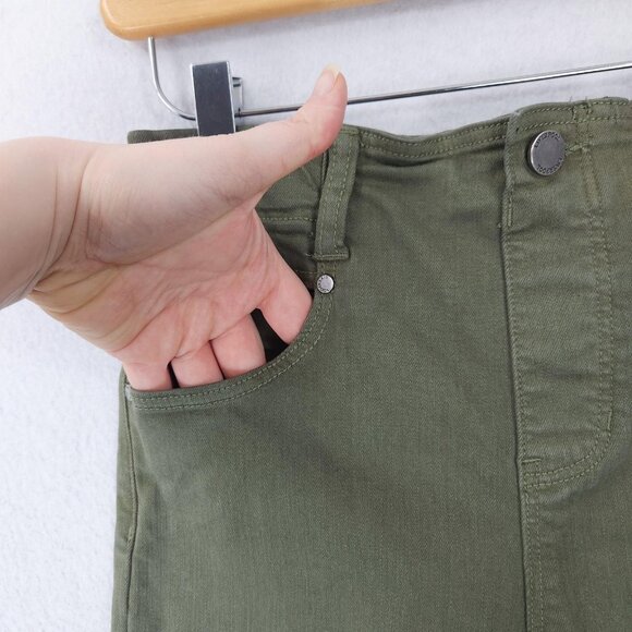 Liverpool Jeans Womens 2 Petite Green Gia Glider Skinny Leg Raw Hem Mid Rise - Picture 2 of 13